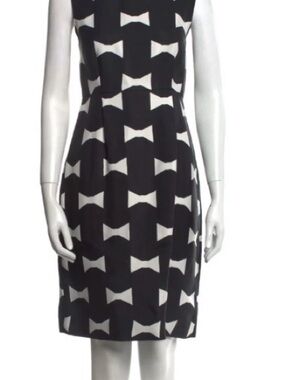 kate spade Black and White Bow-Print Sheath Dress